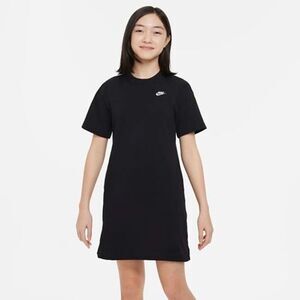 NIKE Girls Black Sportswear T-Shirt Dress Size 8-9yrs
